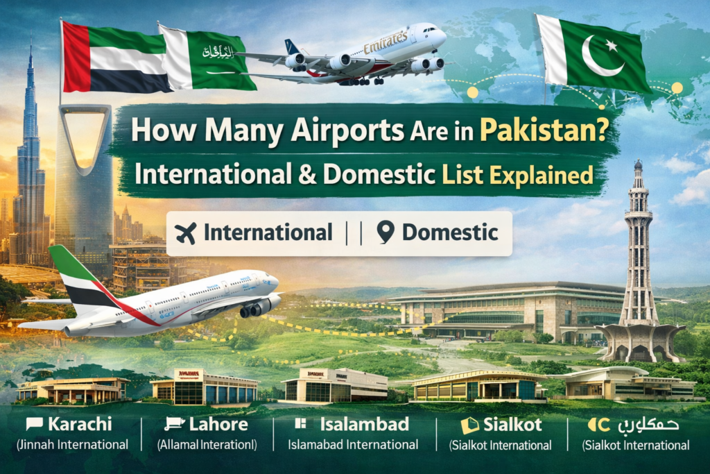 How many airports in Pakistan
