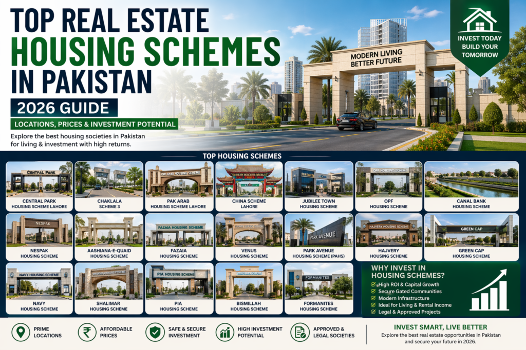 Top Real Estate Housing Schemes in Pakistan