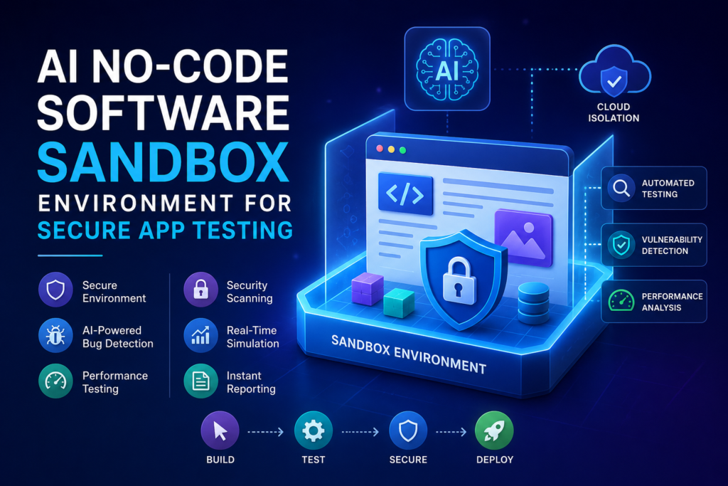 AI No-Code Software Sandbox Environment for Secure App Testing