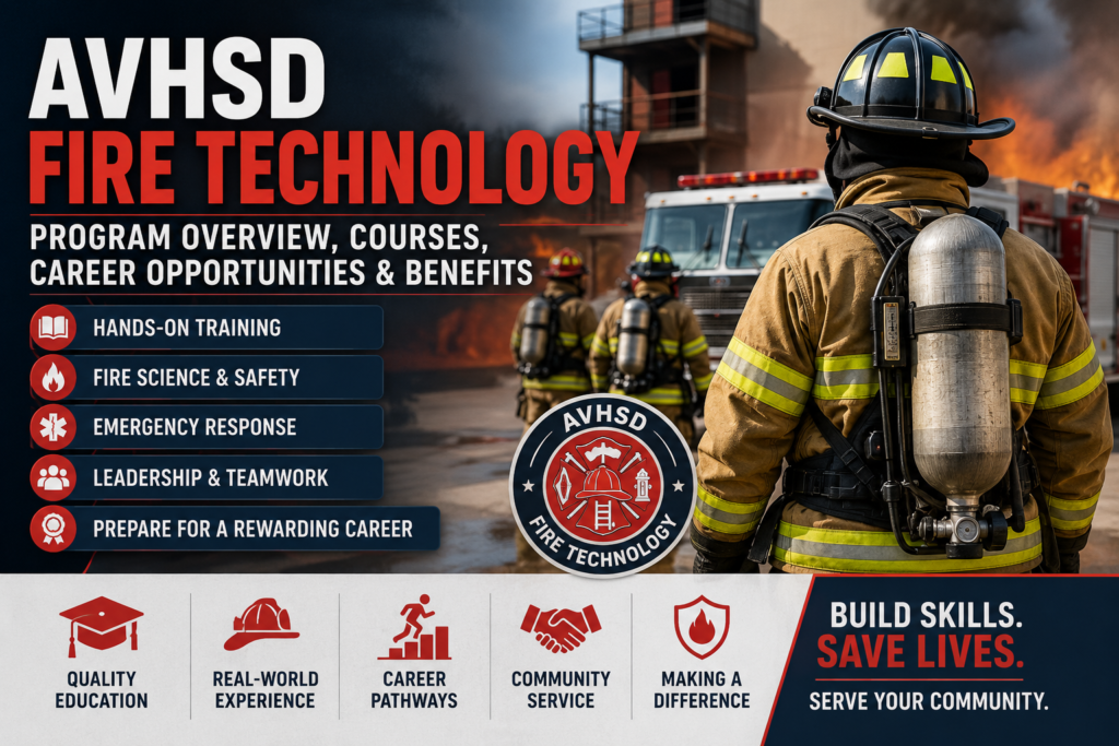 AVHSD Fire Technology featured image showcasing firefighter training, fire science education, emergency response, and career opportunities in public safety.