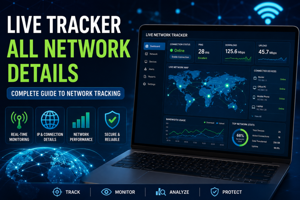 Live tracker all network details with real-time network monitoring dashboard